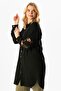 Long Sleeve Deck Shirt Collar Summer Muslin Tunic Black Black - 5