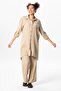 Long Foldable Sleeve Sedentary Shirt Collar Summer Muslin Tunic Mink Vzn - 5