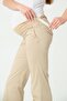 Maternity Waist Adjustable Wide Leg Gabardine Trousers Beige - 4