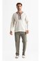 Long Sleeve Sile Cloth Crew Neck Ethnic Men's Summer T-shirt Cream Red
