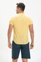 Short Sleeve Slub Cotton Bodrum Summer Men's Shirt Yellow 3073 - 2