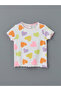 Trendlucky Heart Printed Ruffle Camisole Girls' T-Shirt with Difference - 2