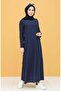Embroidered Şile Cloth Seasonal Robe Navy Blue Lcvt - 7