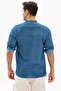 Long Sleeve Şile Cloth Bodrum Men's T-shirt Jeans Blue 9011 - 2