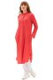 Long Sleeve Collared Seersucker Seasonal and Summer Tunic Coral Mrcn - 6