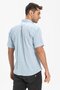 Short Sleeve Slim Fit Shile Cloth Single Pocket Men's Summer Shirt Ice Blue 3027 - 2