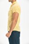 Short Sleeve Slub Cotton Bodrum Summer Men's Shirt Yellow 3073 - 3