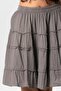 Benan Elastic Waist Short Summer Muslin Skirt Gray Gray - 4