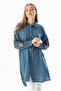 Long Sleeve Deck Shirt Collar Summer Muslin Tunic Indigo indg - 6