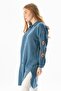 Long Sleeve Deck Shirt Collar Summer Muslin Tunic Indigo indg - 4