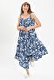 Strappy Voile Selin Summer Jumpsuit Blue Mv - 5