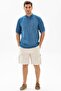 Long Sleeve Şile Cloth Bodrum Men's T-shirt Jeans Blue 9011