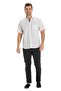 Large Size Short Sleeve Sile Cloth Single Pocket Men's Shirt White Black Striped 3006 - 5