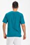 Short Sleeve Sile Cloth Studded Men's Summer Tshirt Petrol 3053 - 2