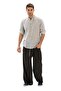 Long Sleeve Slub Cotton Bodrum Men's Summer Tshirt Gray 9007 - 5