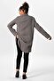 Long Foldable Sleeve Sedan Shirt Collar Summer Muslin Tunic Gray Gray - 2