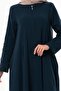 Hicran Şile Cloth Large Size Zippered Seasonal and Summer Ferace Petrol Ptrl - 3