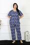Fashion Line Women's 5Xl-6Xl-7Xl-8Xl Large Size Short Sleeve Pajamas Suit 75010