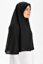 Easy to Connect Sile Cloth Umrah Headscarf Black with Elastic and Lace Detail