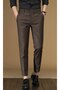 Men's Slim Fit Lycra Basic Oldmoney Button Detail Ankle Fabric Trousers