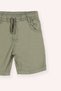 Baby Boy Khaki Shorts with Elastic Waistband and Cord Detail - 2