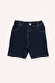 Baby Boy Navy Blue Denim Shorts with Pockets