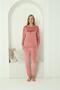 Fashion Line Women Velvet Pink Pajama Suit 20624 - 2