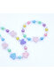 MULTI 40cm 2pcs Girls' heart-shaped decorated beaded necklaces and bracelets are worn daily througho - 3
