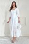 White Embroidery Dress - Buttoned - 4