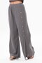 Izel Slit Summer Muslin Trousers Gray - 4