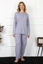 Fashion Line Women's 4Xl-5Xl-6Xl-7Xl-8Xl Large Size Lilac Long Sleeve Pajama Suit 75013