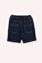 Baby Boy Navy Blue Denim Shorts with Pockets - 3