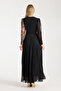 BLACK LEOPARD PRINT FOIL PRINTED CHIFFON DRESS LINED INSIDE - 4