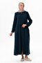 Hicran Şile Cloth Large Size Zippered Seasonal and Summer Ferace Petrol Ptrl