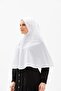 Easy to Connect Sile Cloth Umrah Headscarf with Elastic and Lace Detail White Byz - 2