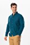 Long Sleeve Poplin Mediterranean Men's Summer Shirt Petrol Ptrl - 4