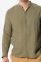 Long Sleeve Judge Collar Men's Muslin Summer Shirt Khaki Hk - 3