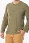 Halicarnassus Long Sleeve Violet Button Detailed Men's Summer T-shirt Khaki Hk - 3
