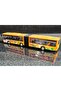 لعبة الحافلة Gusseted City Bus Bus Metrobus أصفر 22 سم سحب وإسقاط - 6