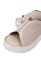 Women's Genuine Leather Beige Heeled Slippers - 3