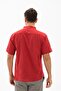 Short Sleeve Slub Cotton Bodrum Men's Summer Tshirt Red 3051 - 2