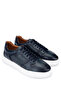 Men's Genuine Leather Navy Blue Sneakers & Sports Shoes - 2