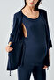طقم بيجامة للحوامل بأكمام ثلاثة أرباع وأرجل واسعة قابلة للتمدد - 3