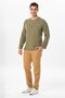 Halicarnassus Long Sleeve Violet Button Detailed Men's Summer T-shirt Khaki Hk - 5