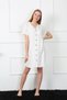 Fashion Line Women's Woven Fabric Front Buttoned White Tunic Nightgown 1031 - 2