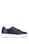 Men's Genuine Leather Navy Blue Sneakers & Sports Shoes