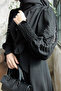 Stone Embroidered Set with Sleeves - Black - 4
