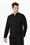Long Sleeve Judge Collar Men's Muslin Summer Shirt Black Black - 4
