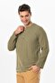 Halicarnassus Long Sleeve Violet Button Detailed Men's Summer T-shirt Khaki Hk - 4
