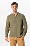 Long Sleeve Judge Collar Men's Muslin Summer Shirt Khaki Hk
